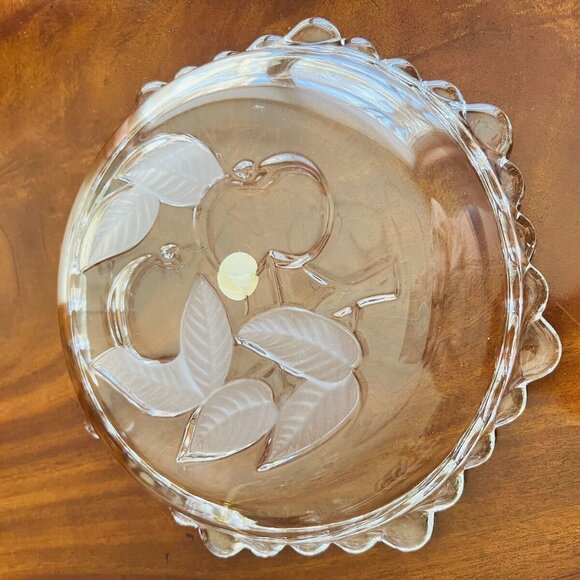 Vintage Walther-Glas Germany Pie Baking Dish Fruit Leaf Clear Glass NOS w Box - Picture 7 of 11